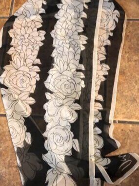 Vintage Vera Neumann black and White Scarf